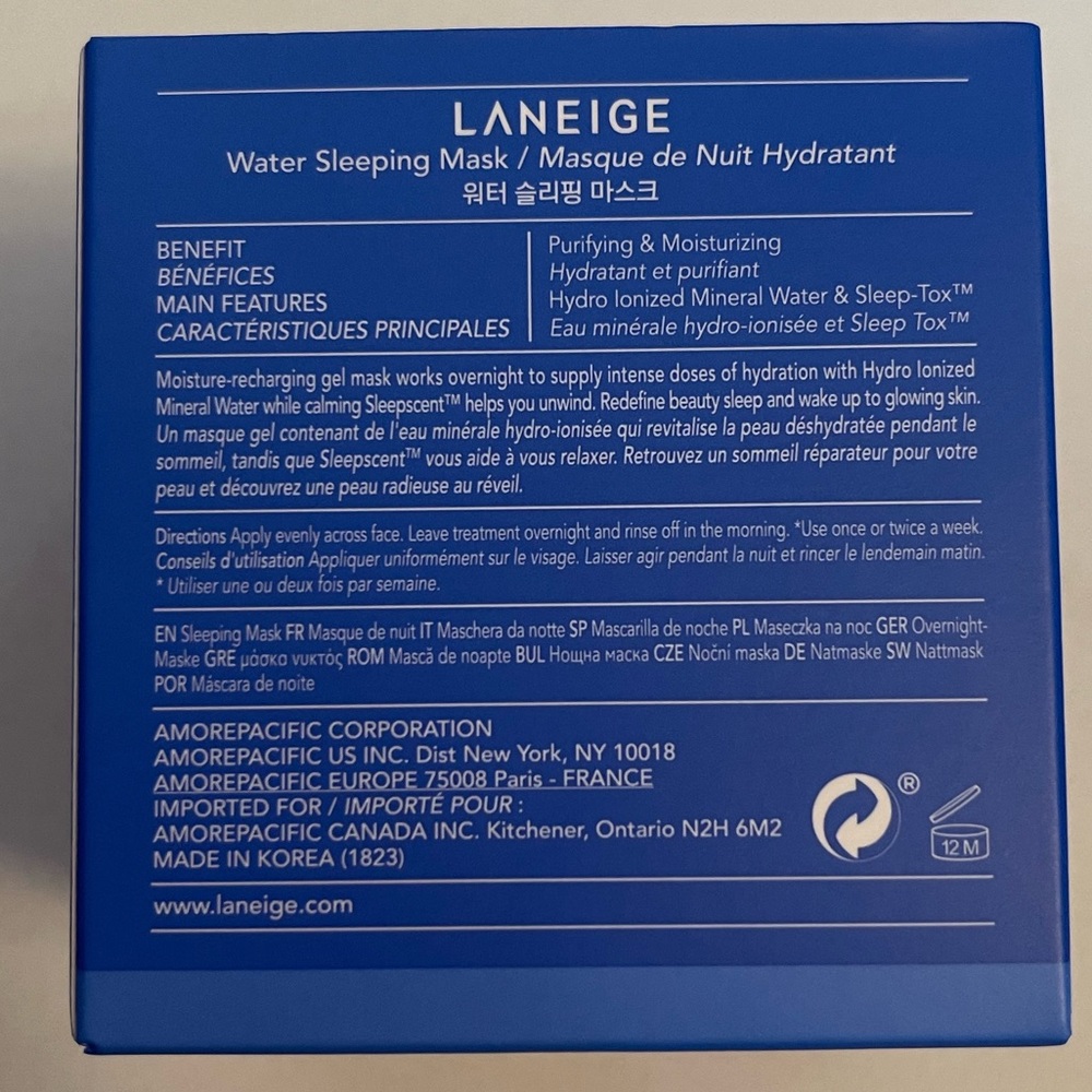 4 x LANEIGE Water Sleeping Mask - FULL SIZE NIB - Picture 7 of 8
